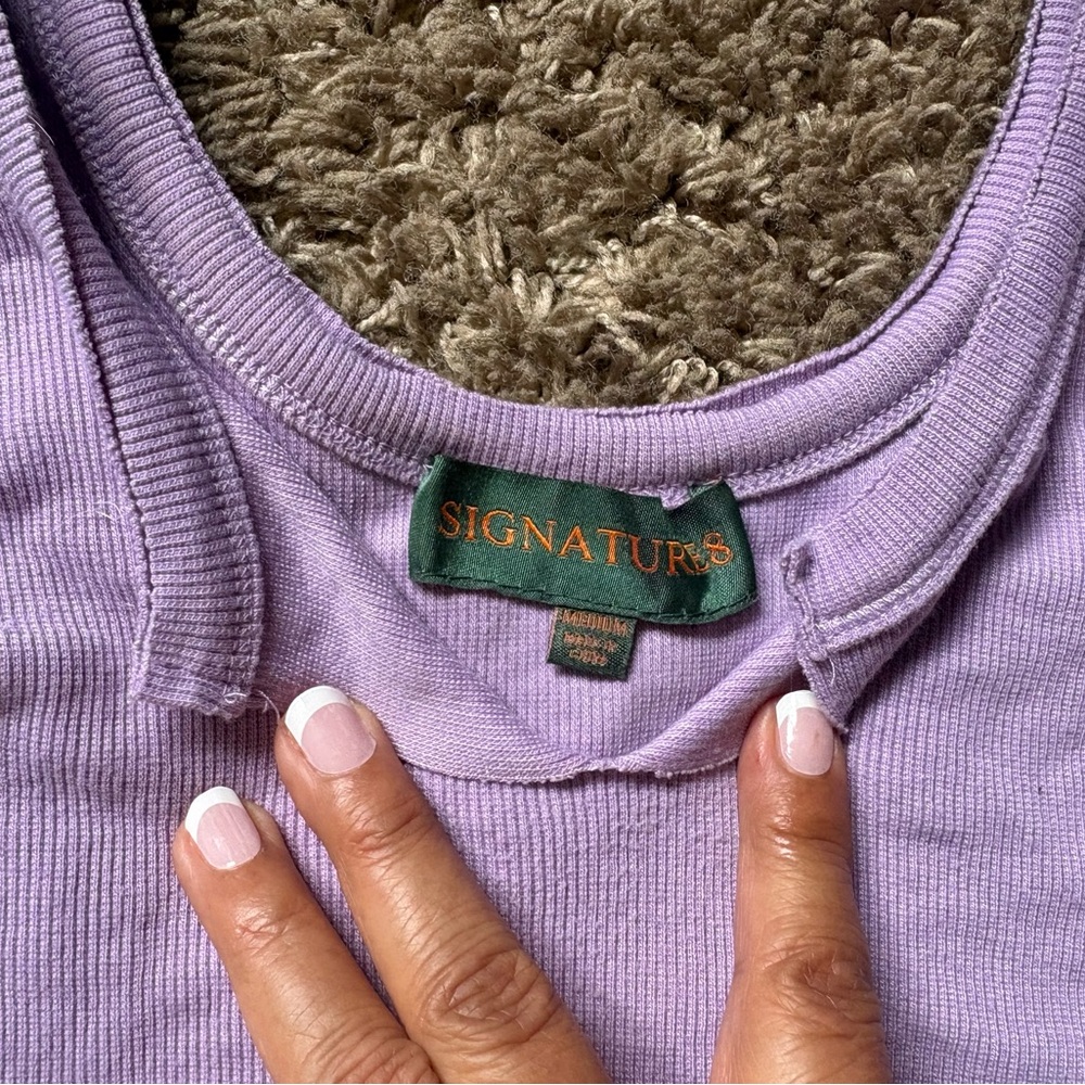 Signature8 Lilac Ribbed Crop Top - Picture 2 of 2